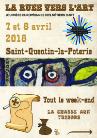 La Ruée vers l'art - Journées Européennes des Métiers d'Art. Du 7 au 8 avril 2018 à Saint-Quentin-la-Poterie. Gard.  10H00